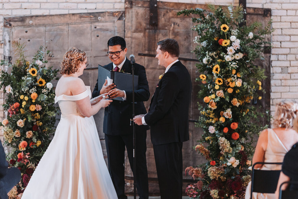 Sustainable wedding couple getting married at The Neu Neu in Minneapolis