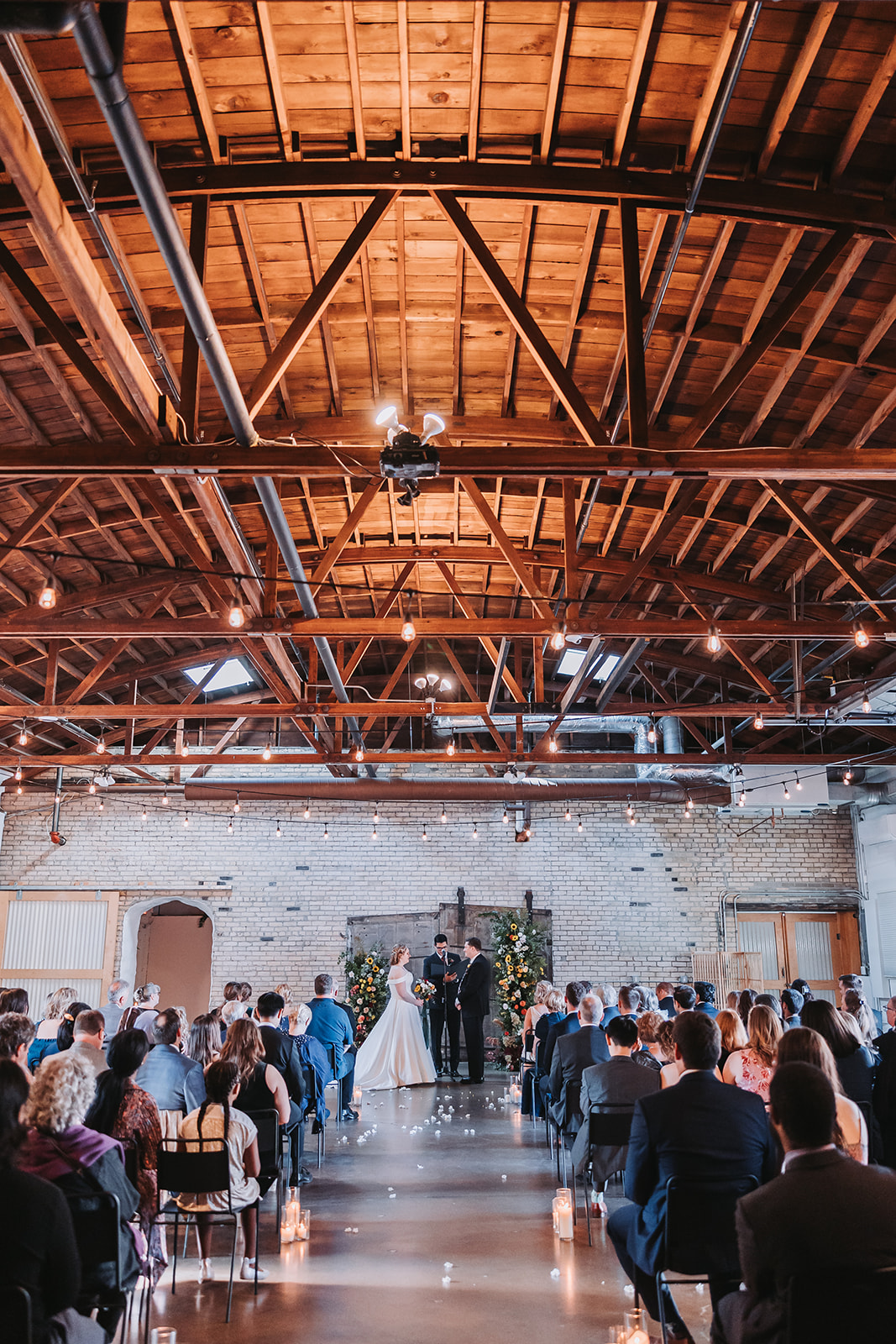Wedding ceremony in The Neu Neu in Minneapolis, MN - Sustainable wedding venue